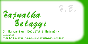 hajnalka belagyi business card